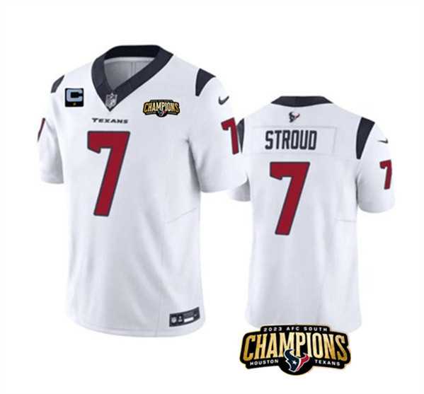 Men & Women & Youth Houston Texans #7 C.J. Stroud White 2023 F.U.S.E. AFC South Champions Patch And 1-Star C Patch Vapor Untouchable Limited Stitched Jersey->houston texans->NFL Jersey
